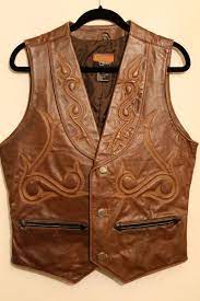 Items Similar To Brown Leather Western Vest On Etsy Leather Jacket Men Mens Leather Vest Leather Waistcoat