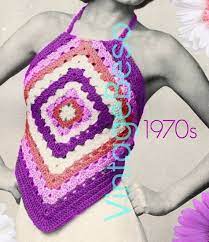 I just love vintage knitting and crochet patterns and have amassed quite a collection. Easy Top Crochet Pattern 1970s Halter Top Crochet Pattern Granny Square Quick Top Beach Party Summer Wear Watermarked Pdf Only Crochet Top Pattern Crochet Halter Top Pattern Crochet Top