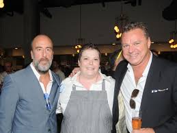 Mary Rosenstein, left, and Katie Cage at the Coppa Osteria opening night  party.