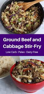 Ground Beef And Cabbage Stir Fry Recipe Ground Beef And Cabbage Healthy Weeknight Dinners Ground Beef Recipes