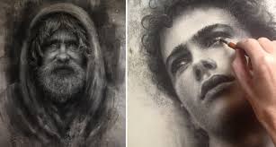 Design Stack: A Blog about Art, Design and Architecture: Charcoal Portrait  Drawings with Lifelike Character