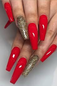 Coffin acrylic nails are specifically elegant with lots of nail designs for wonderful manicure kinds. 50 Festive Red Coffin Christmas Nails To Inspire You Red Acrylic Nails Matte Nails Design Acrylic Nail Designs Coffin