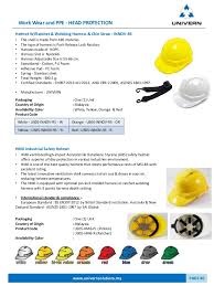I've had different color coded hard hats depending on even which naval ship yard i'm on. Catalogue 2016 Univern Asia Ppe Solutions