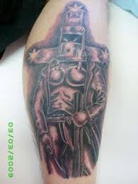Zine, the front cover was a full colour, green goblin holding a pumpkin bomb, executed as a massive rib piece. Tatts