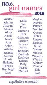 New Girl Names 2019 Adalee Promise Scout Appellation Mountain Baby Girl Names Unique Unique Girl Names African Baby Names