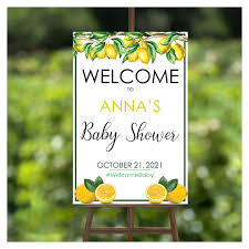 Lemon Baby Shower Welcome Sign Summer Baby Shower Welcome