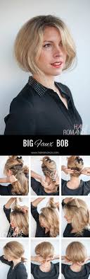 I don't know about you guys, but when it comes to cutting hair, i want it to be straight forward, easy, and consistent.every time i post a haircut to my chan. Faux Bob Hairstyle Tutorial Try Out Short Hair Before The Big Chop Hair Romance