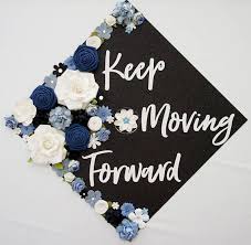 Keep Moving Forward Graduation Topper And Decoration Flower Etsy College Graduation Cap Decoration High School Graduation Cap Decoration Graduation Cap Decoration