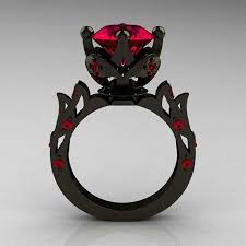 Black And Red Diamond Engagement Ring Red Diamond Black Ring Black Gold Jewelry Black Gold Ring Black Gold Wedding Rings