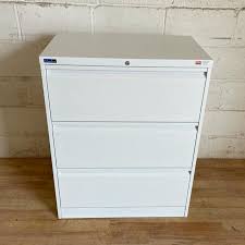 A filing cabinet (or sometimes file cabinet in american english) is a piece of office furniture for storing paper documents in file folders. Silverline Lateral 3 Dwr Filing Cabinet 800mm Wide White