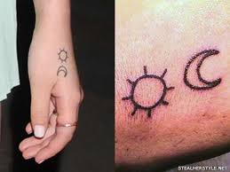 Dotwork moon and sun tattoo on the right shoulder blade. 35 Amazing Sun Tattoos With Meanings Ideas Celebrities Body Art Guru