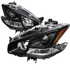 Nissan Maxima 2009 2011 Black Projector Headlights By Spec D 2lhp Max09jm Dp Nissan Maxima Projector Headlights Nissan