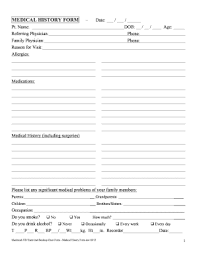 Fillable Online Chart Form Medical History Form