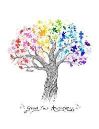 Tree tattoos symbolize many things in a beautiful way. Tree With Puzzle Pieces For Leaves Color Art Autism Tattoos Autism Awareness Tattoo Awareness Tattoo