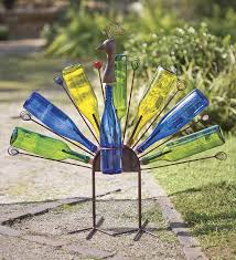 Solar Peacock Bottle Metal Yard Art In Metal Yard Sculpture Metal Yard Art Metal Tree Wall Art Yard Sculptures