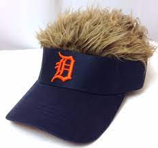 New 25 Detroit Tigers Flair Hair Visor Navy Blue Brown Funny Fan Hat Men Women Hats For Men Hair With Flair Blue Brown