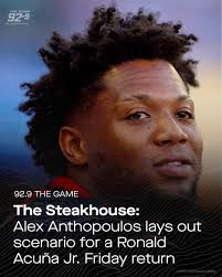 Atlanta Braves general manager Alex Anthopoulos joined The Steakhouse and  spoke to Steak and Sandra about Ronald Acuña Jr. potentially joining the  Braves Friday. AA said there was a scenario, but laid