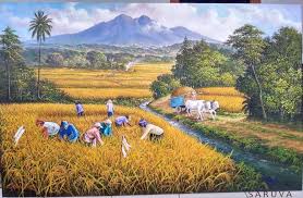 Gambar lukisan untuk mewarna cikimm com. Lukisan Pemandangan Sawah Padi Sekolah Rendah Cikimm Com