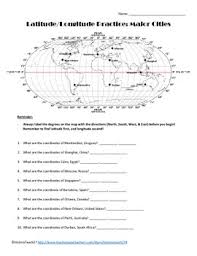 Latitude And Longitude Practice Major Cities In 2020 Latitude And Longitude Coordinates Latitude Social Studies Worksheets