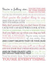 Wedding Song Gift You Re My Everything By Michael Buble On Etsy Com Everything Lyrics Michael Buble Lyrics Song Lyric Print