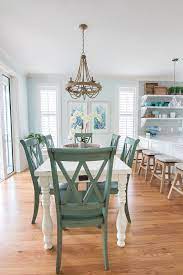 Blue And White Coastal Dining Room Coastal Dining Room Green Dining Room Coastal Living Rooms