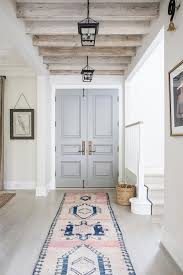 Check spelling or type a new query. Gray Double Front Doors With Pink And Blue Vintage Rug Transitional Entrance Foyer