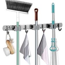 Check spelling or type a new query. Goowin Broom Holder Broom And Mop Holder Wall Mounted Heavy Duty Stainless Steel Broom Holder Wall Mount With 3 Racks 4 Hooks For Bathroom Kitchen Office Gray Pricepulse