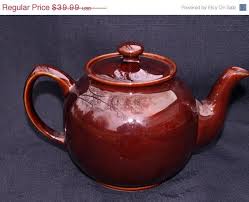 Vintage Beautiful Brown Betty Teapot With Marbled Beige Bands And Teapot  Trivet With Marbled Blue Bands Made In England - Etsy