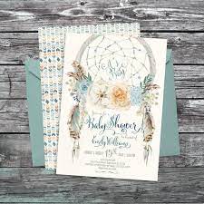 Dreamcatcher Boho Baby Shower Invitation Digital Printable Files Feathers Bohemian Water Bohemian Baby Shower Boho Baby Shower Invitations Boho Baby Shower