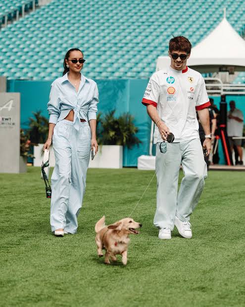 F1 in Miami: Charles Leclerc's girlfriend Alexandra Saint Mleux spotted trackside with Leo – PHOTOS