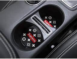 supreme コースター 車アクセサリー ドリンクホルダー シュプリーム ウォーターコースター 丸型 滑り止め お洒落 車内水カップマット 正品 送料無料 車 アクセサリー 車 ドリンクホルダー