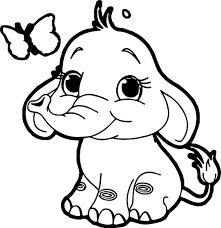 Nice Butterfly Elephant Coloring Page Elephant Coloring Page Elephant Drawing Cute Coloring Pages
