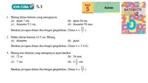 Buku teks digital matematik kssm tingkatan 2 (dalam bahasa inggeris) (dlp mathematics form 2). Kssm Matematik Tingkatan 2 Bab 5 Bulatan Jom Cuba 5 3 No1 No3 Buku Teks Form2 Youtube