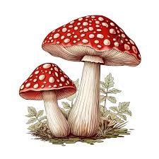 Amanita Muscaria Fly Agaric Mushroom Vintage Style Drawing, Mushroom, Wild,  Autumn PNG Transparent Image and Clipart for Free Download
