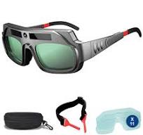 Gafas de soldadura con oscurecimiento automático, con energía solar y  ajustables. REGALOS: 11 protectores de repuesto, correa de sujeción y ...