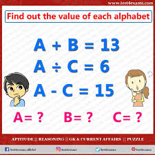 Find Out The Value Of Each Alphabet A B 13 A C 6 A C 15 Get More Brain Teaser Puzzle Number Puzzle Alphab Brain Teasers Maths Puzzles Brain Teasers Riddles