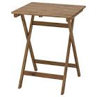 ASKHOLMEN Table, outdoor, foldable light brown stained23 5/8x24 3/8 