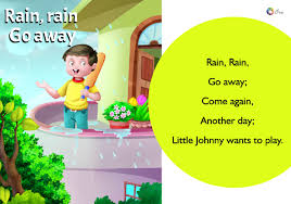 Printable Nursery Rhyme Lyrics Card Rain Rain Go Away Nursery Rhymes Lyrics Rhymes For Kids Nursery Rhymes