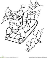 Winter Sledding Worksheet Education Com Coloring Pages Winter Christmas Coloring Pages Cool Coloring Pages