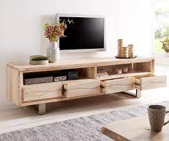 lowboard live edge 190 cm akazie gebleicht 2 facher 4 schube mobel tische fernsehtische mobelideen tv hifi mobel mobel