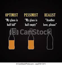 Optimist Pessimist Realist Funny Inscription Template Canstock