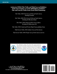 Tidal Current Tables 2020 Pacific Coast Of North American And Aisa Noaa 9781697888720 Amazon Com Books