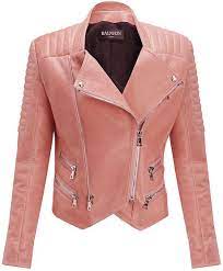 Balmain Quilted Leather Biker Jacket In Pink Leather Jackets Women Balmain Clothing Balmain Leather Jacket