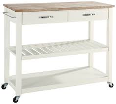 Amazon Com Crosley Furniture Natural Wood Top Kitchen Cart Island With Optional Stool Storage In Whit Kitchen Cart White Kitchen Cart Portable Kitchen Island