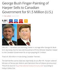 Bush have apparently been hacked, exposing several private photos of the former president, according to a post from the smoking gun. People Are Sharing A Fake Article That Says The Canadian Government Bought A George W Bush Painting