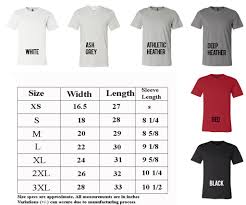Us Unisex T Shirt Size Chart Rldm