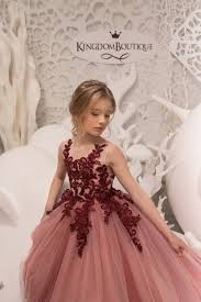 Blush Pink And Maroon Flower Girl Dress Birthday Wedding Party Etsy Flower Girl Dresses Pink Flower Girl Dresses Flower Girl Gown