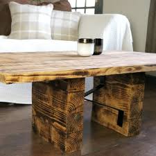 Our wood block coffee table is a woodland creek exclusive design. Rustic Wooden Coffee Table With Chunky Legs Tawny Twine