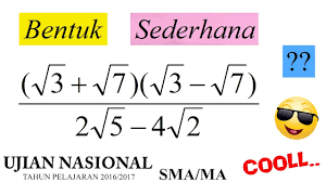 Penjumlahan Perkalian Akar Pecahan Pembahasan Un Matematika Sma 2017 Jurusan Ipa No 2 Youtube