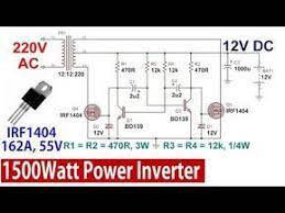 1500w Power Inverter From 12v To 220v Dc To Ac Youtube Electronic Circuit Projects Power Inverter Electronics Circuit